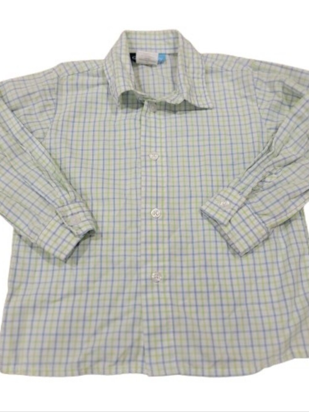 Great Guy Button Front Shirt Toddler Boys 4T Green Plaid‎ Long Sleeve Collar Top